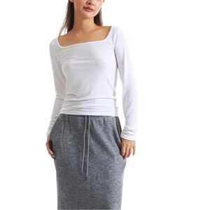 Elegant White Long Sleeve Women's Top